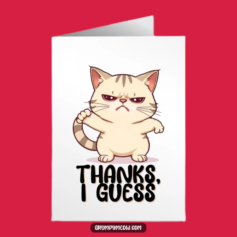 Free Printable Grumpy Cat Thank You Card: Half-Hearted Stretch Funny Downloadable Gift