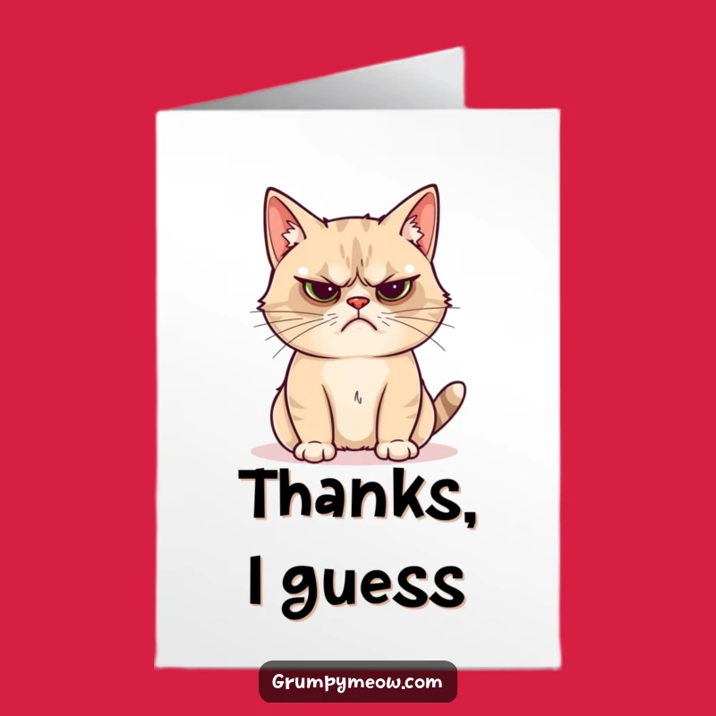 Free Printable Grumpy Cat Thank You Card: Funny Unimpressed Look for Downloadable Gifts