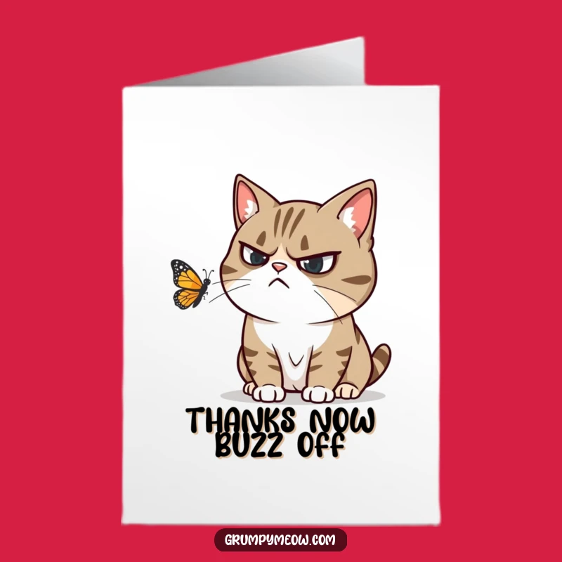 Free Printable Grumpy Cat Thank You Card - Butterfly Annoyance Download