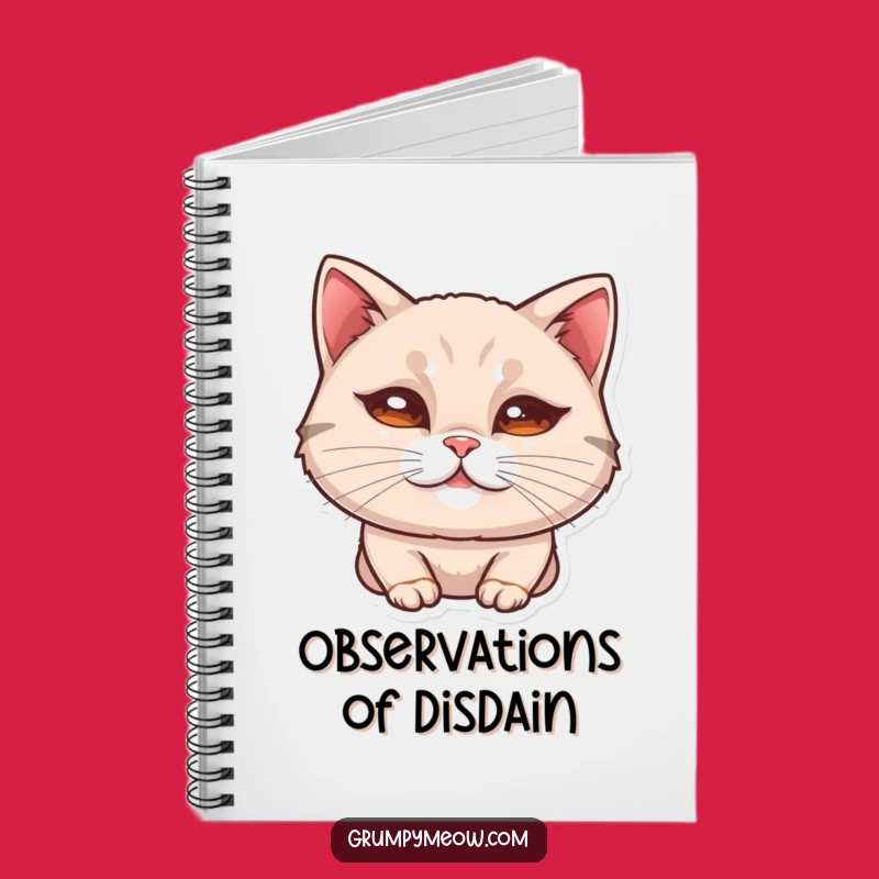 Funny Cat Curled Lip Notebook - Subtle Unimpressed Feline Journal