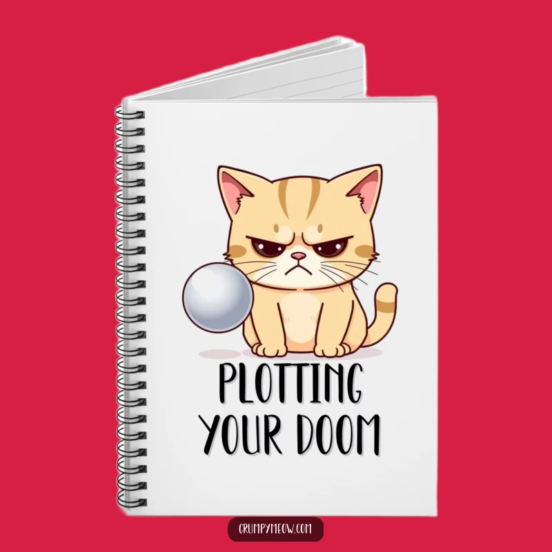 Funny Grumpy Cat Disapproving Ball Notebook - Journal Humorous Gift