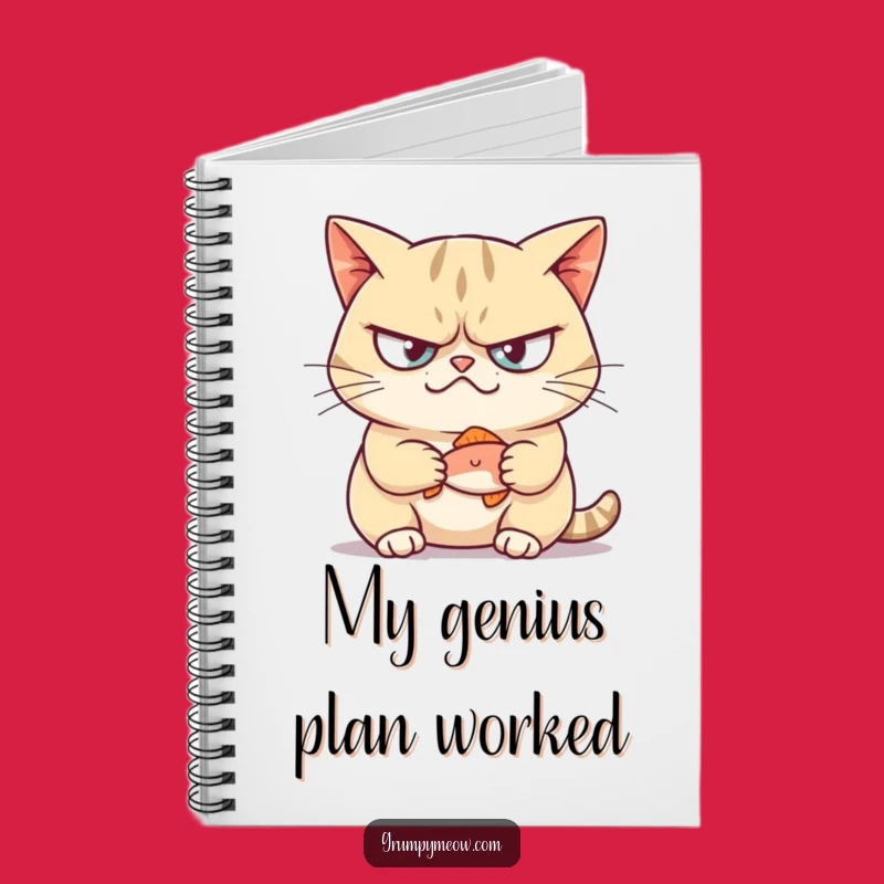 Funny Grumpy Cat Fish Smirk Notebook - Jot Down Your Mischievous Plans