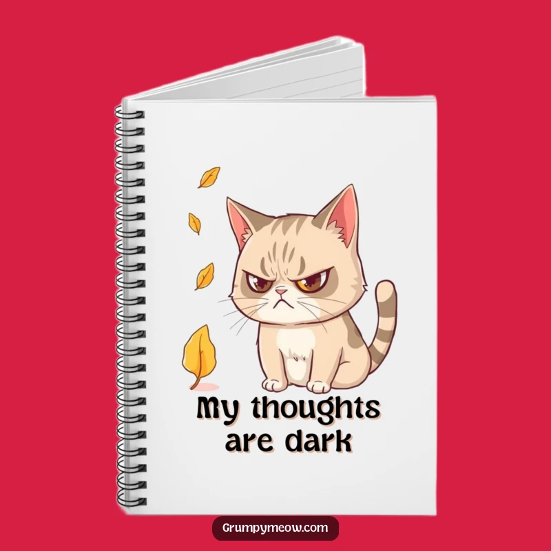 Funny Grumpy Cat Leaf Notebook: Jot Down Thoughts with Autumnal Flair