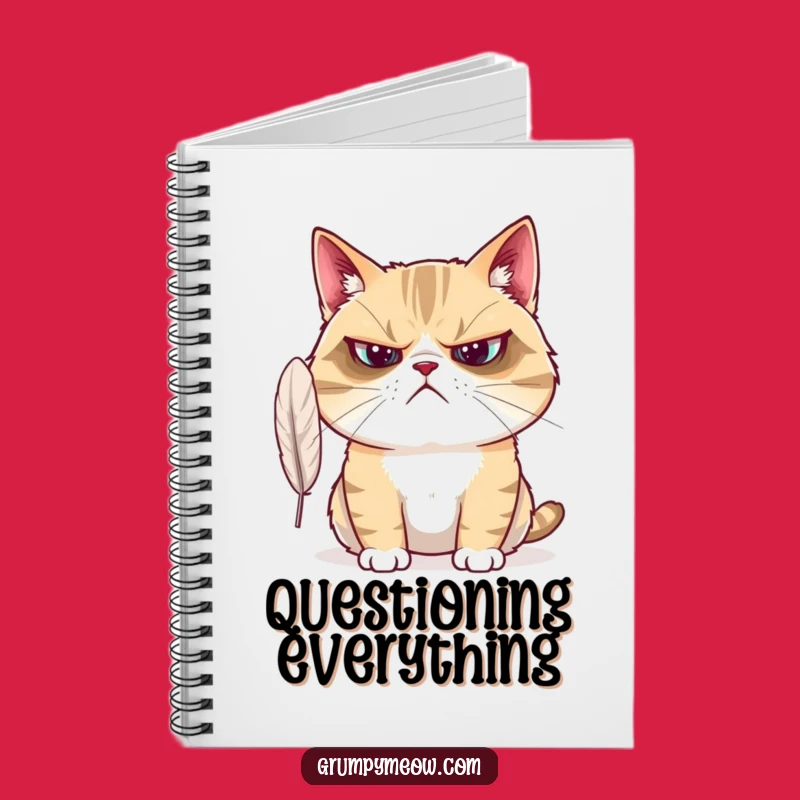 Funny Grumpy Cat Notebook - Bewildered Journal, Sarcastic Funny Gift for Writers