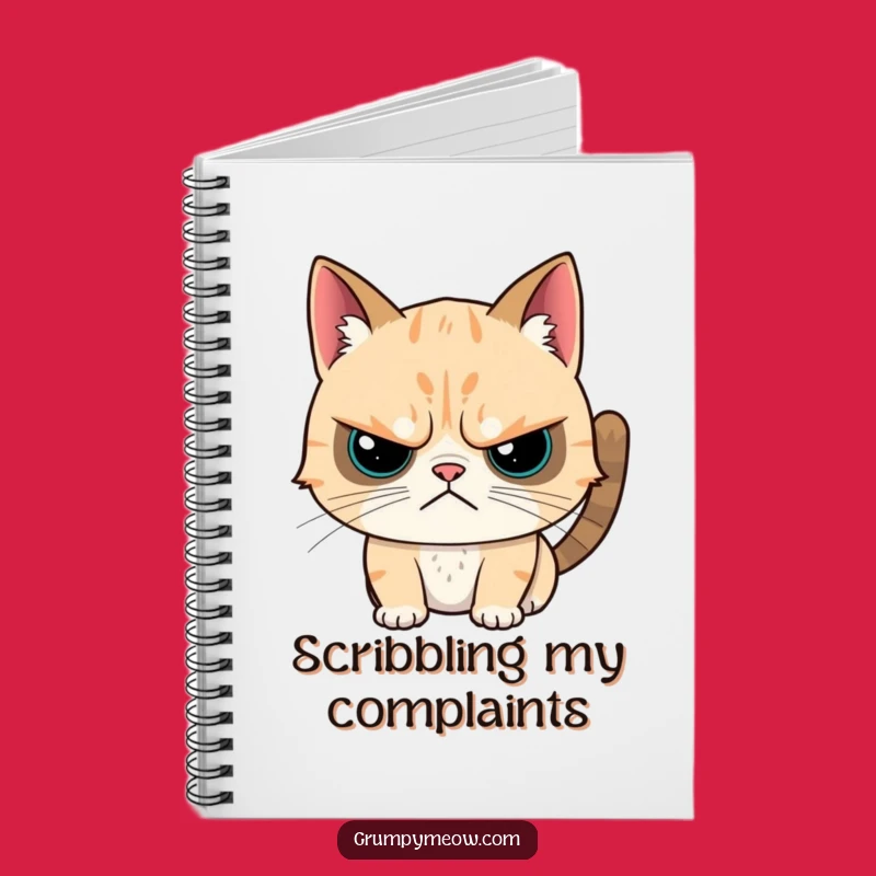 Funny Grumpy Cat Notebook - Journaling Reluctant Cat Affection