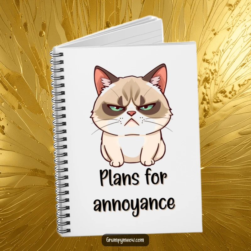 Funny Grumpy Cat Notebook: A grumpy cat slow blinks with an unimpressed gaze, perfect for sarcastic journaling.