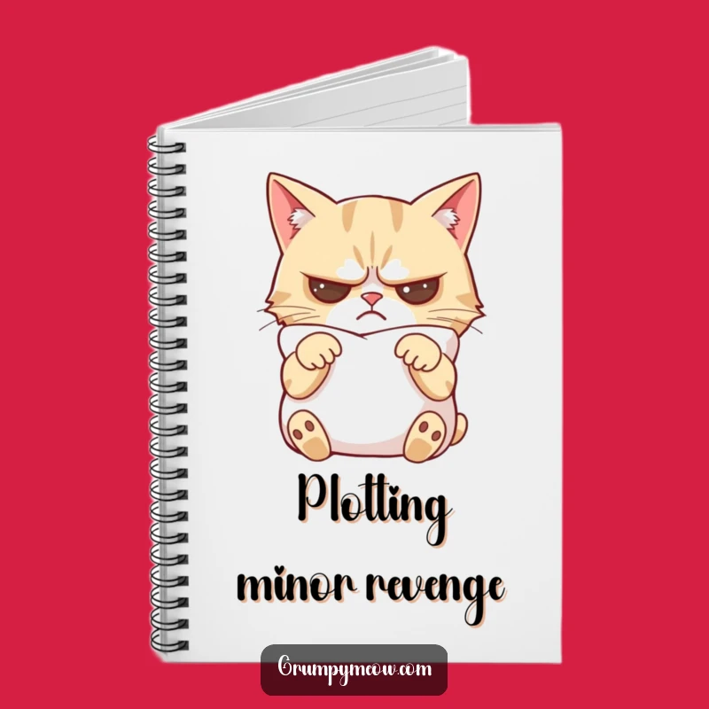 Funny Grumpy Cat Pillow Comfort Notebook - Jot Down Your Coziest Thoughts