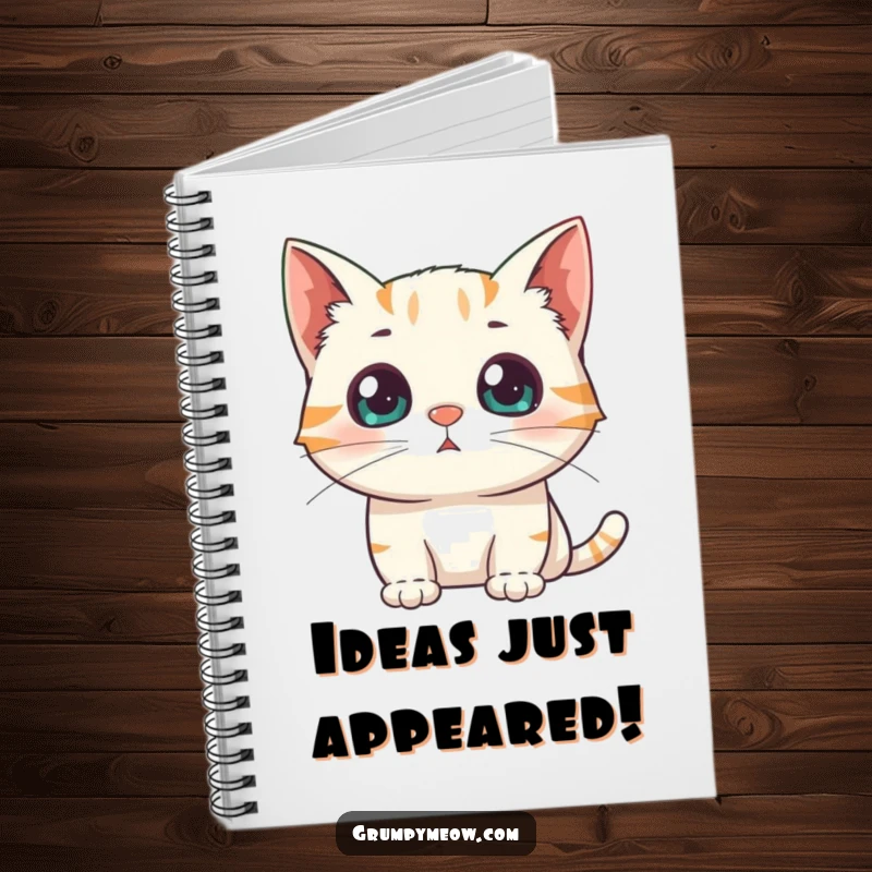 Funny Notebook: A cat with dilated pupils stares in surprise at a sudden appearance, perfect for jotting down your own shocks.