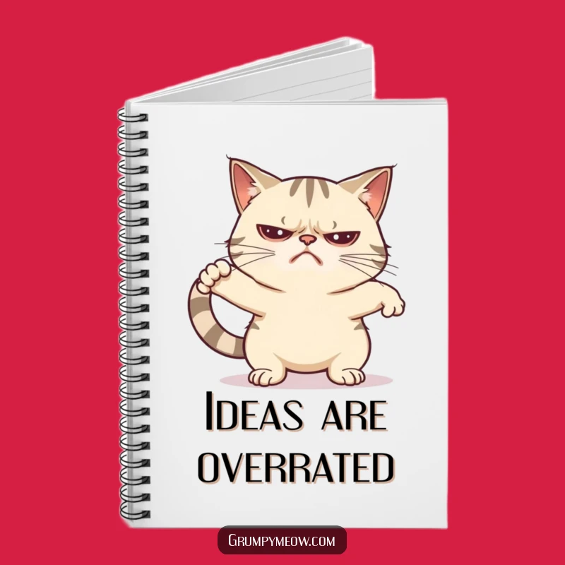 Funny Grumpy Cat Unenthusiastic Stretch Notebook - Jot Down Your Grumbles