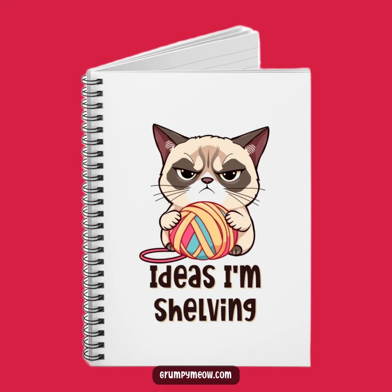 Funny Grumpy Cat Yarn Notebook, Jot Down Thoughts with Scrutiny - Ideal Funny Gift
