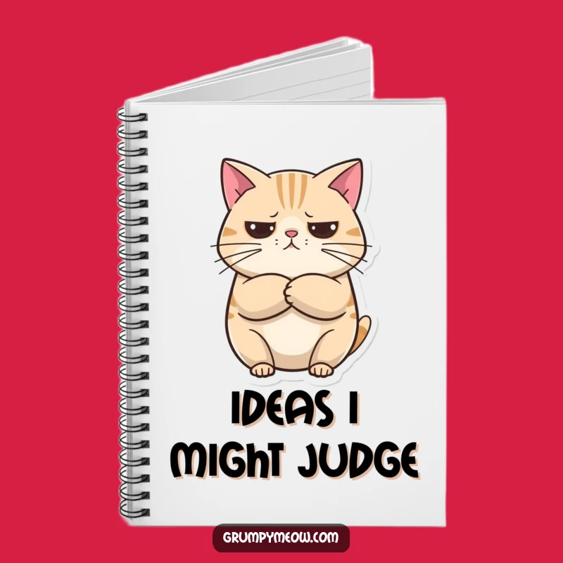Funny Unimpressed Cat Notebook: Jot Down Thoughts, Curious Mind, Perfect Writing Gift