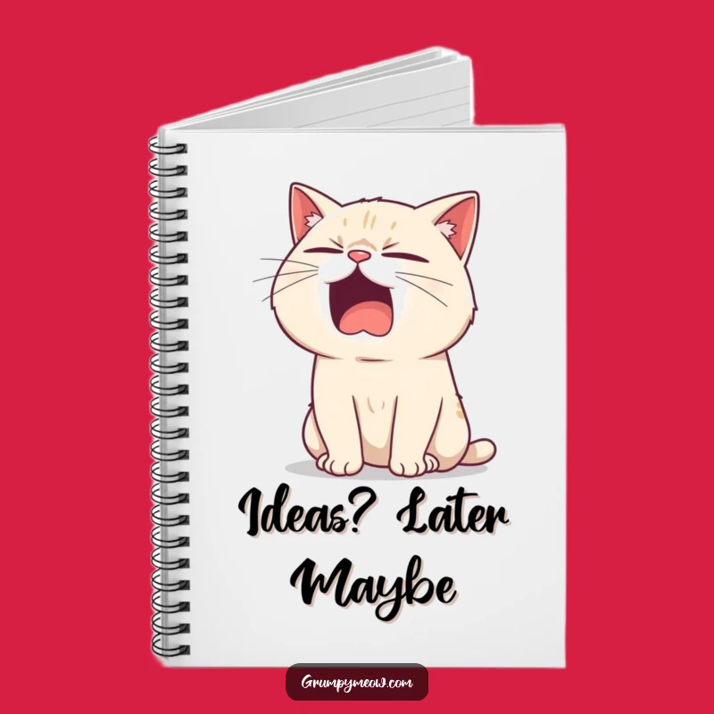Funny Bored Cat Yawning Notebook - Sarcastic Cat Journal Gift