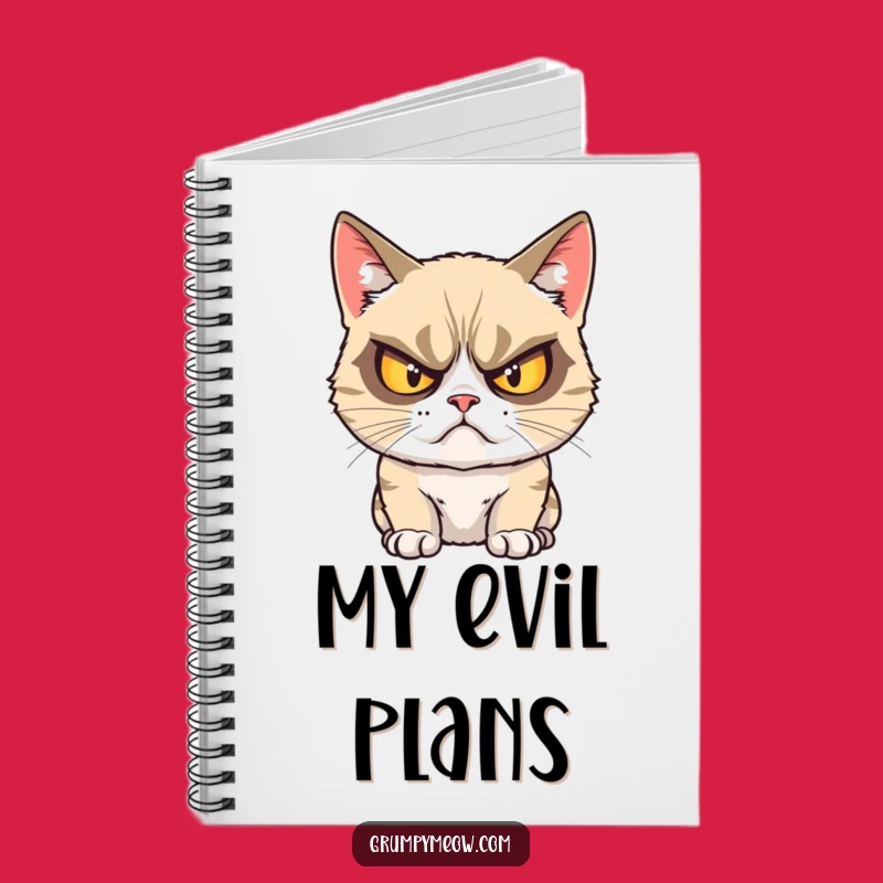 Funny Grumpy Cat Crossed Eyes Notebook: Grumpy Journal, Hilarious Gift