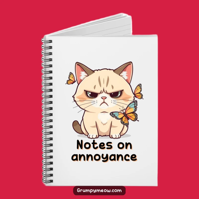 Funny Grumpy Cat Butterfly Skeptic Notebook: Jot Down Your Doubts with Humor