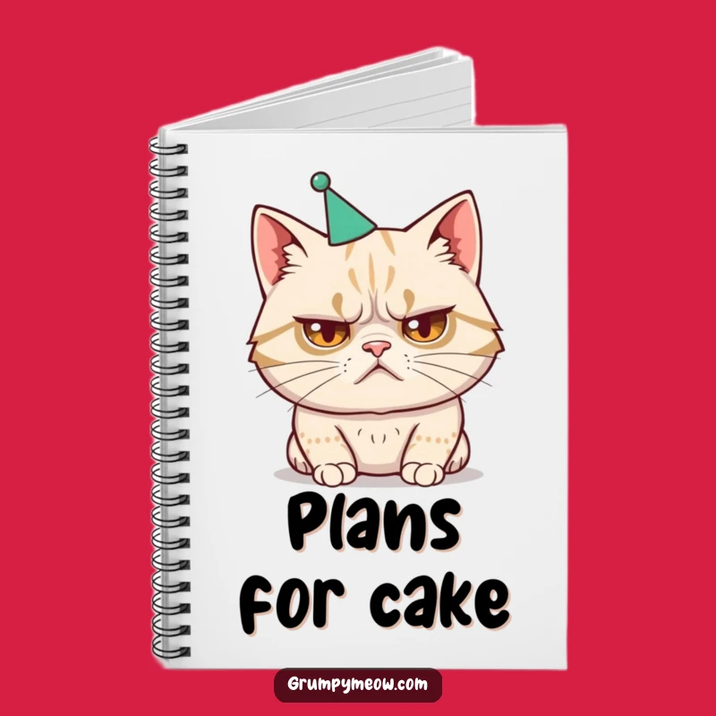 Funny Cat Party Hat Notebook - Journal for Disgruntled Thoughts Gift