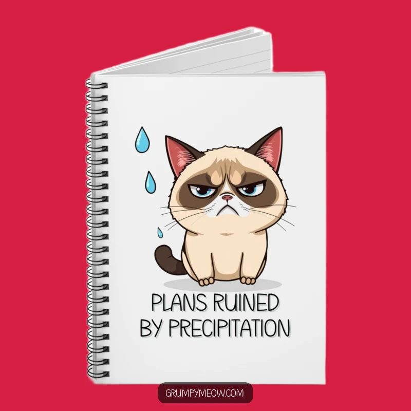 Funny Grumpy Cat Rain Notebook, Jot Down Thoughts with Annoyance - Ideal Funny Gift