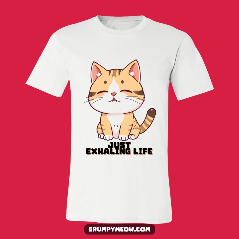 Funny Cat Sigh T-Shirt: Hilarious Apparel for Cat Lovers, Expressing Pure Exhaustion
