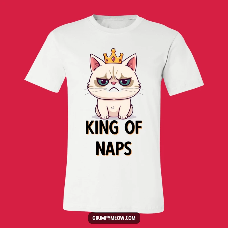 Funny Grumpy Cat Crown T-Shirt - Wear Your Royal Burden! Hilarious Funny Gift!