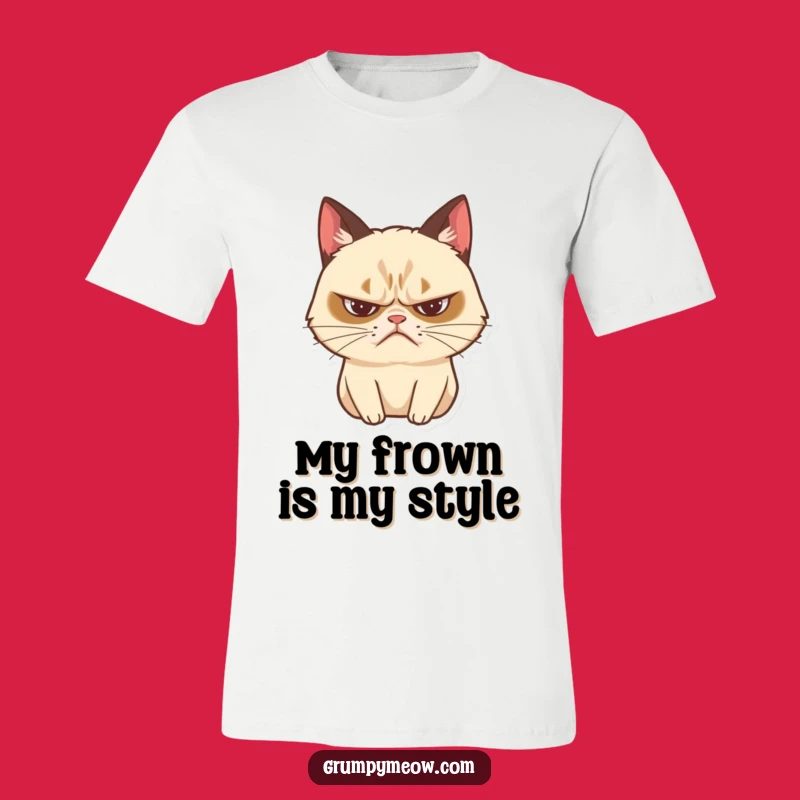 Funny Grumpy Cat Sighing T-Shirt: Dramatic Feline Expressive Tee