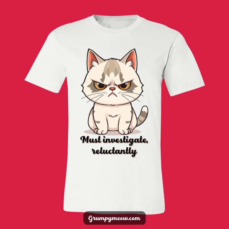 Funny Grumpy Cat Tail T-Shirt: Scowling Charm, Curious Vibes