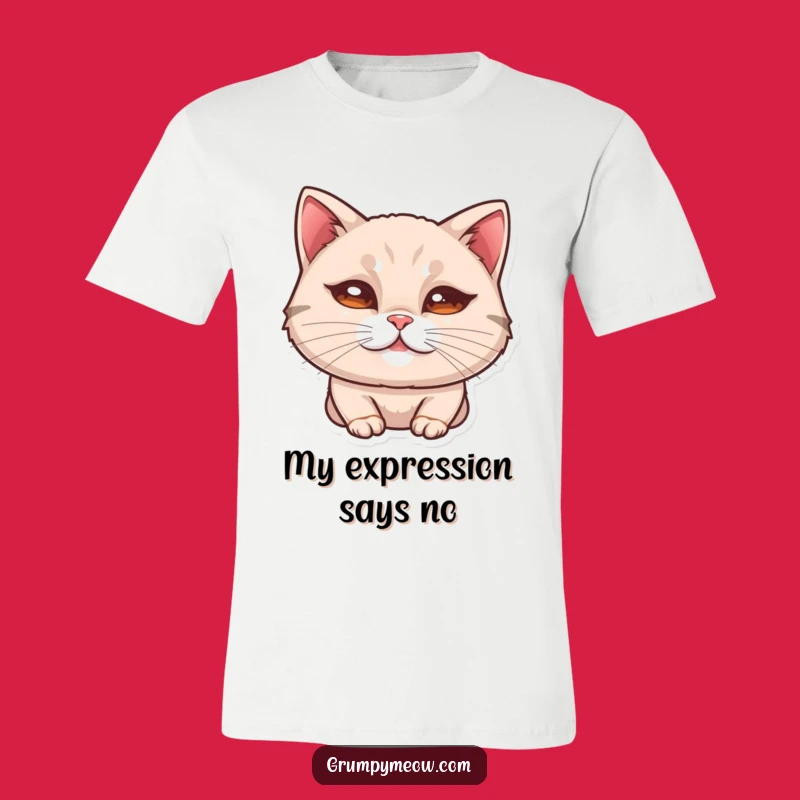 Funny Cat Curled Lip T-Shirt - Subtle Unimpressed Feline Tee