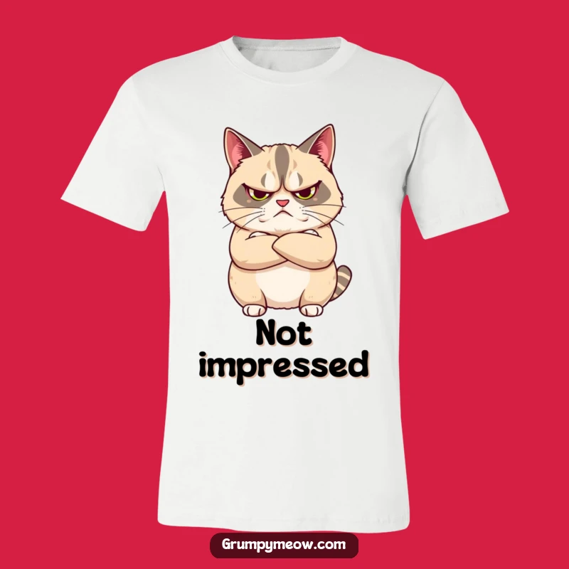 Funny Grumpy Cat Crossed Arms T-Shirt - Unimpressed Style Gift Apparel