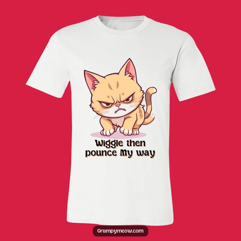 Funny Grumpy Cat Wiggle Pounce T-Shirt: Hilarious Cat Tee for Comical Moments