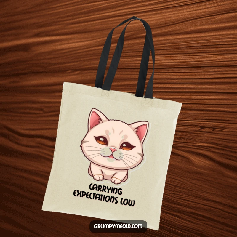Funny tote bag with a cat's curled lip, giving a subtle, unimpressed look with humorous, understated style.