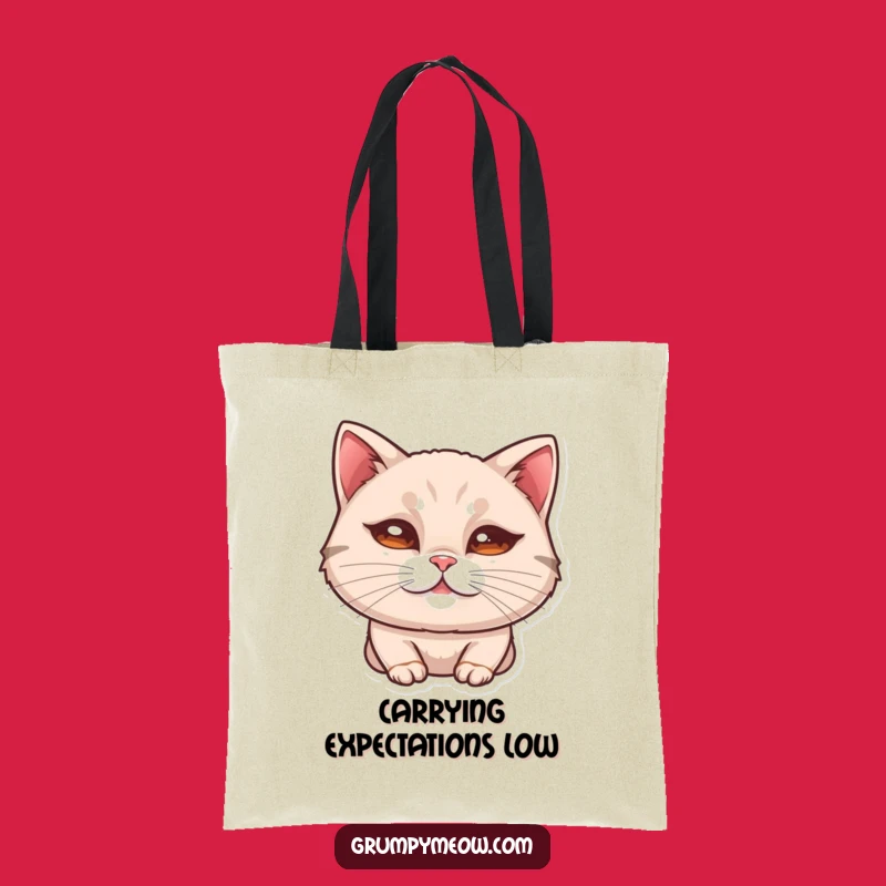Funny Cat Curled Lip Tote Bag - Subtle Unimpressed Feline Accessory