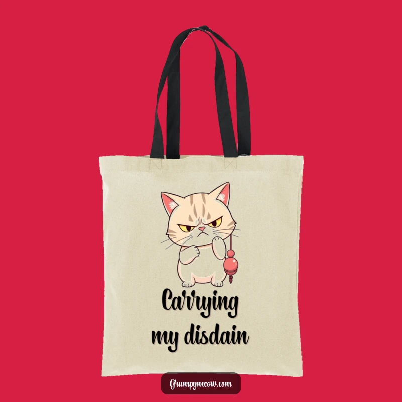 Funny Grumpy Cat Tote Bag: Disdainful Toy Bat, Hilarious Pet Owner Gift