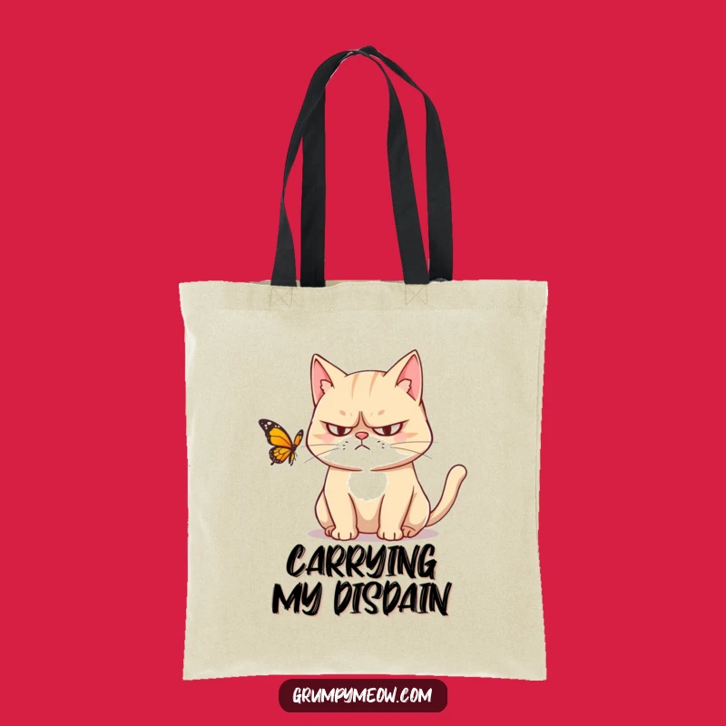 Funny Grumpy Cat Tote Bag - Sarcastic Cat Accessory for Daily Errands