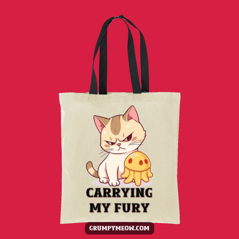 Funny Grumpy Cat Jelly Hiss Tote Bag - Chic Humorous Accessory Gift