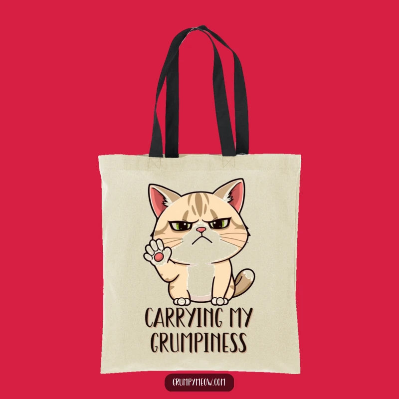 Funny Grumpy Cat Wave Tote Bag: Chic Accessory for Cynical Shoppers