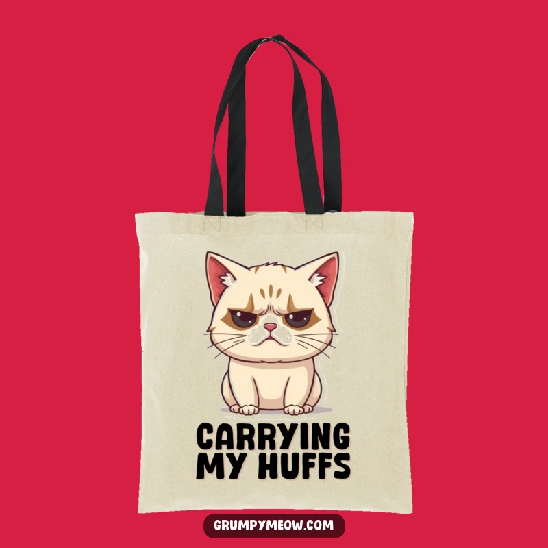 Funny Grumpy Cat Huff Tote Bag: Carry Your Audible Disdain!