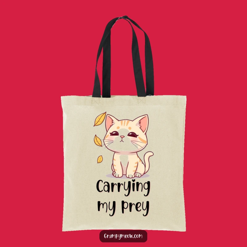Funny Deadpan Cat Leaf Tote Bag: Carry Humor, Stylish Feline Accessory Gift