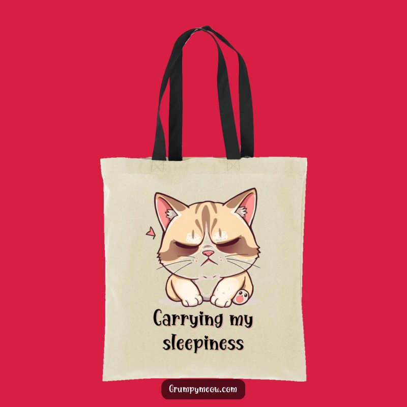Funny Grumpy Cat Nap Disturbed Tote Bag: Carry Your Sleepy Mood!