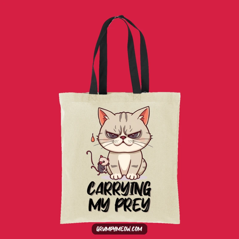 Funny Grumpy Cat Playful Tote Bag - Carry Your 'Toys' with Pride! Funny Gift!