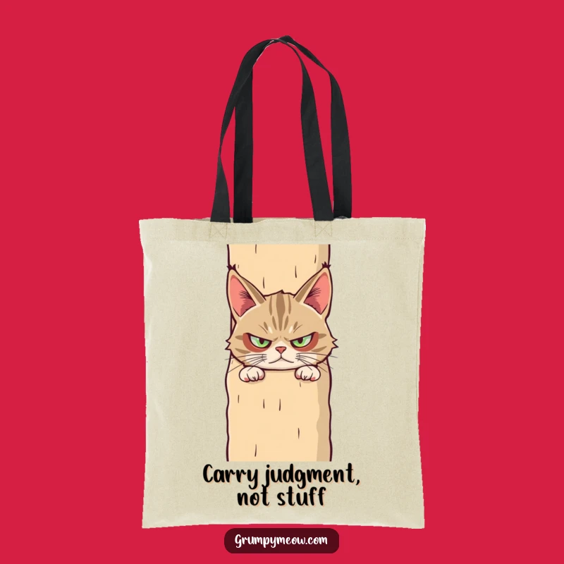 Funny Grumpy Cat Suspicious Tote Bag - Carry Your Judgment in Style! Funny Gift!
