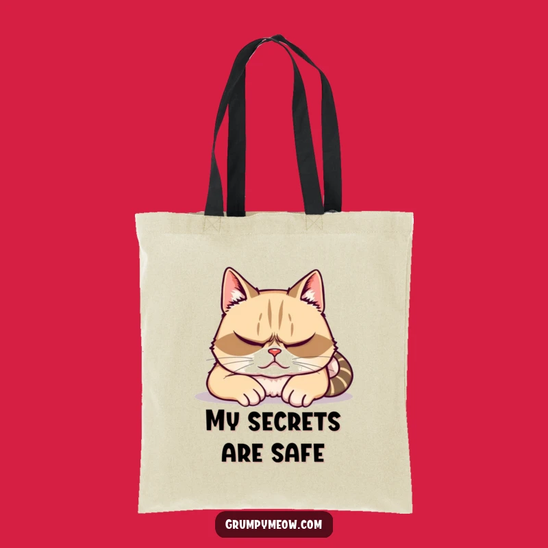 Funny Grumpy Cat Tote Bag - Secretly Watching Everything Accessory