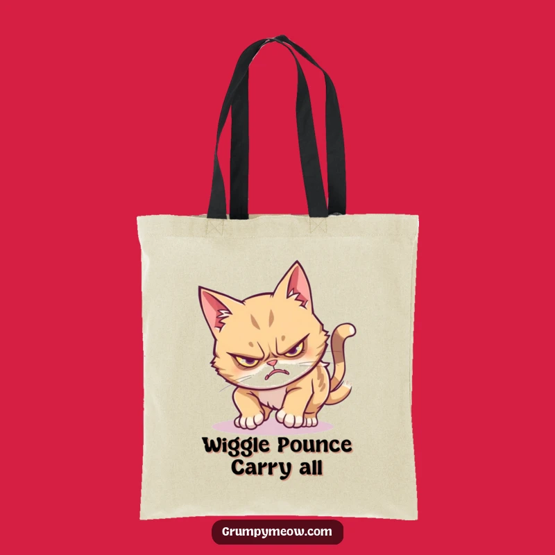 Funny Grumpy Cat Wiggle Pounce Tote Bag: Stylish and Humorous Cat Accessory
