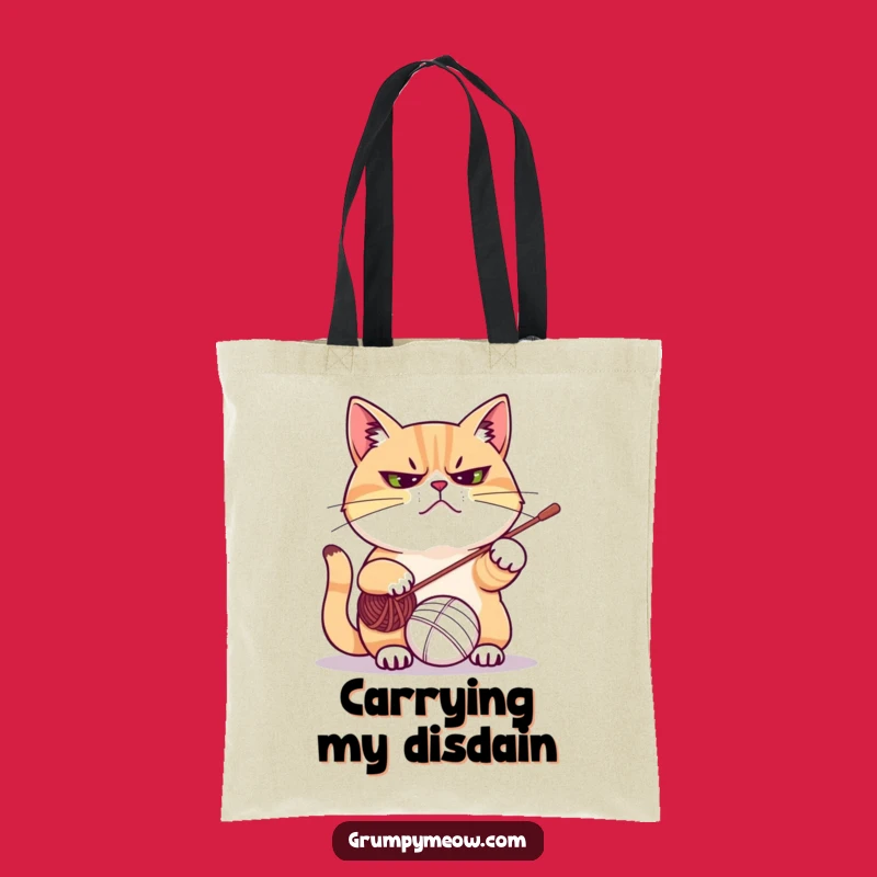 Funny Grumpy Cat Yarn Tote Bag - Stylish and Hilarious Gift Accessory