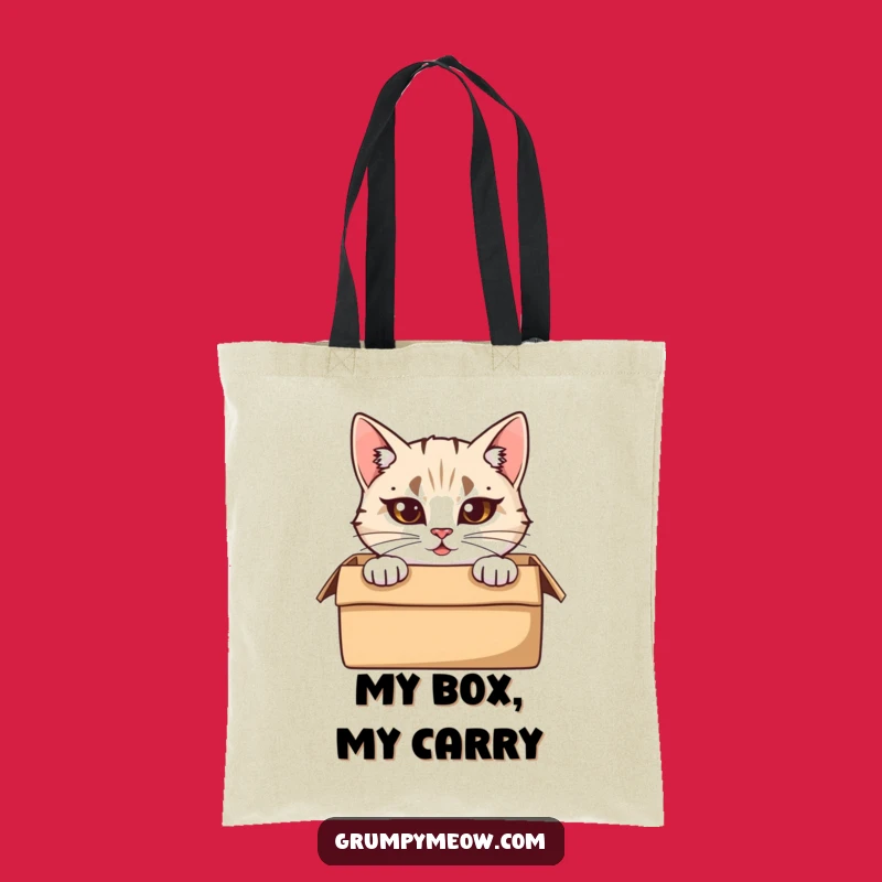 Funny Peeking Cat Tote Bag: Box Hideout, Furrowed Charm, Ideal Accessory Gift