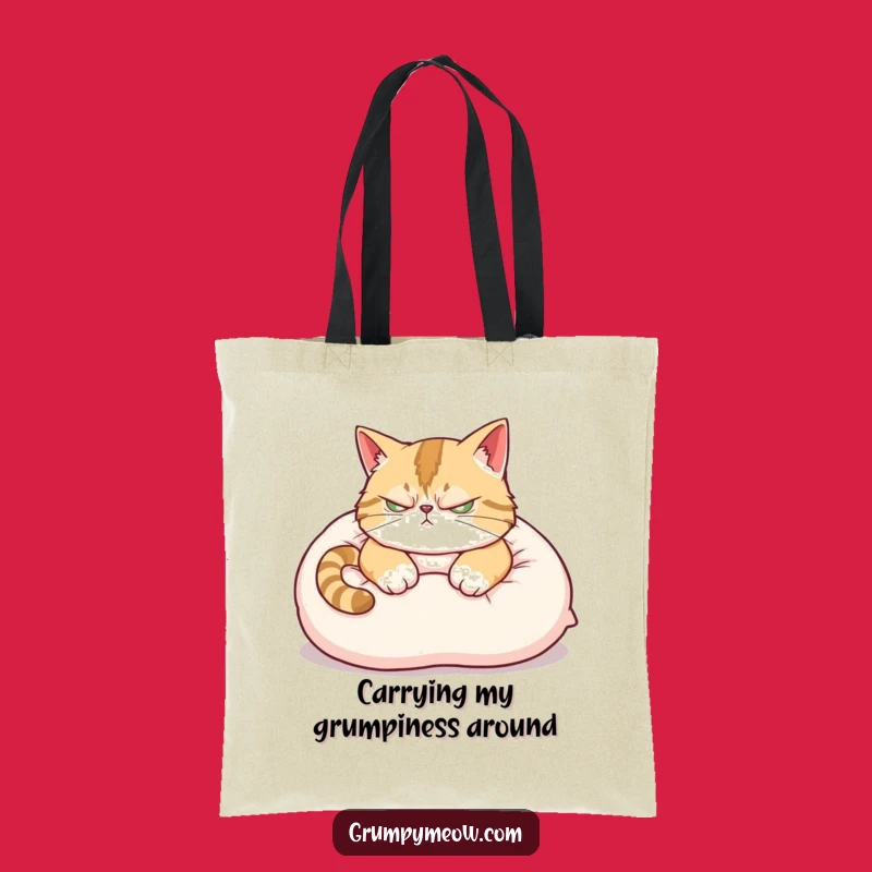 Funny Scowling Cat Tote Bag: Carry Your Essentials with Grumpy Feline Attitude