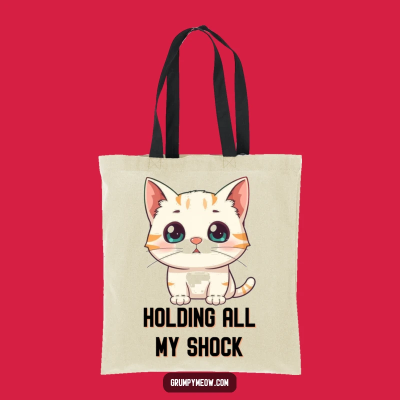 Funny Surprised Cat Tote Bag: Carry Your Amazement with Flair