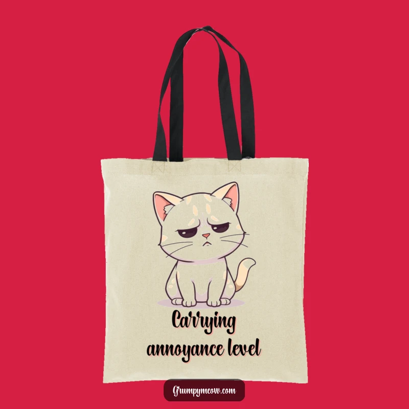 Funny Unimpressed Cat Tail Flick Tote Bag - Annoyed Feline Accessory