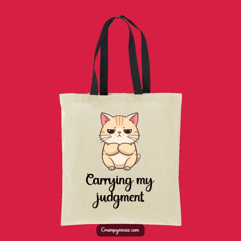Funny Unimpressed Cat Tote Bag: Curious Style, Sarcastic Humor, Ideal Accessory Gift