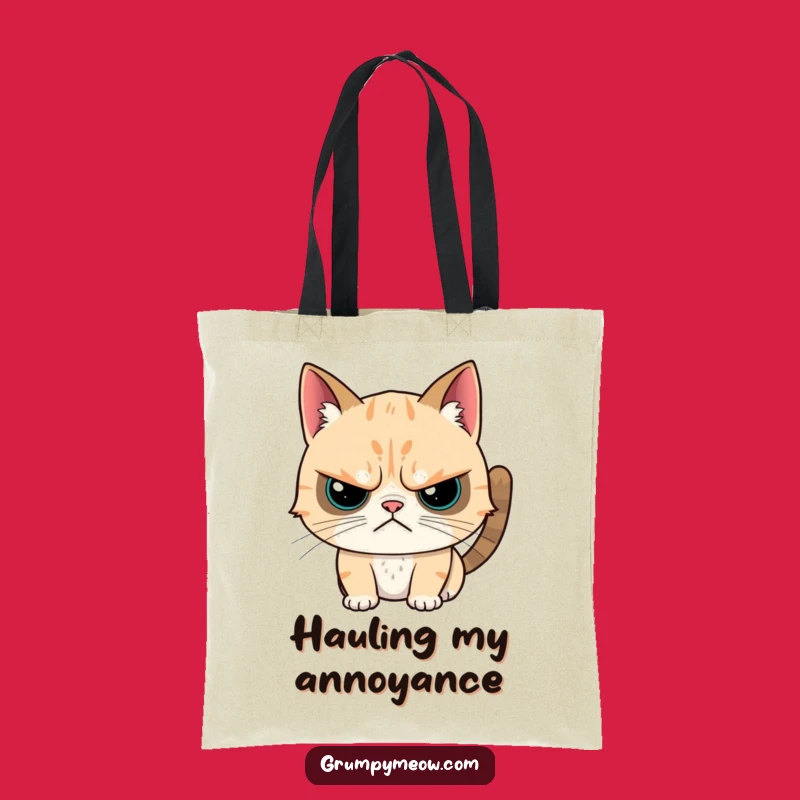Funny Grumpy Cat Tote Bag - Sarcastic Companion for Cat Lovers