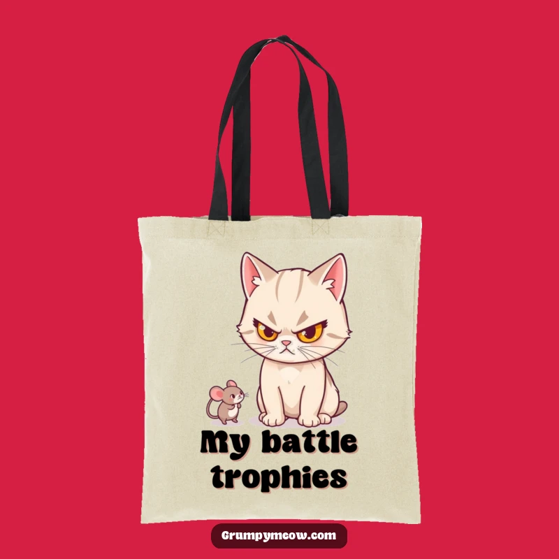 Funny Cat Stern Toy Tote Bag: Stylish, Hilarious Gift for Cat Lovers, Carry Your Victories