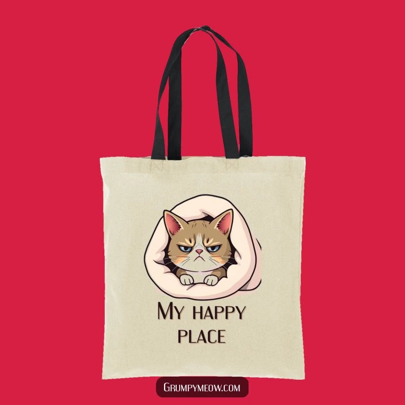 Funny Grumpy Cat Blanket Tote Bag - Carry Your Grumpiness